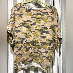Michael Stars Camouflage Dohloman Sleeves Top